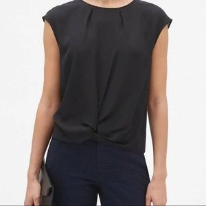 Banana Republic Knotted Blouse - Black / Medium